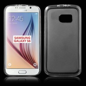 CUSTODIA GEL TPU SILICONE per SAMSUNG SM-G920 GALAXY S6 COLORE BIANCO-TRASPARENTE