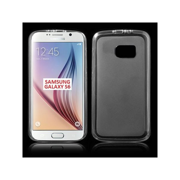 CUSTODIA GEL TPU SILICONE per SAMSUNG SM-G920 GALAXY S6 COLORE BIANCO-TRASPARENTE