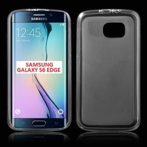 CUSTODIA GEL TPU SILICONE per SAMSUNG SM-G925 GALAXY S6 EDGE COLORE BIANCO-TRASPARENTE