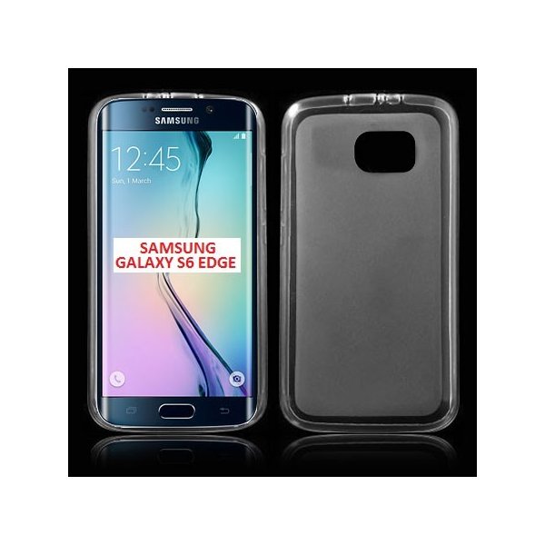 CUSTODIA GEL TPU SILICONE per SAMSUNG SM-G925 GALAXY S6 EDGE COLORE BIANCO-TRASPARENTE