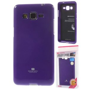 CUSTODIA GEL TPU SILICONE per SAMSUNG G530H GALAXY GRAND PRIME COLORE VIOLA LUCIDO CON GLITTER ALTA QUALITA' MERCURY BLISTER