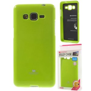 CUSTODIA GEL TPU SILICONE per SAMSUNG G530H GALAXY GRAND PRIME COLORE VERDE LUCIDO CON GLITTER ALTA QUALITA' MERCURY BLISTER