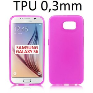 CUSTODIA GEL TPU SILICONE ULTRA SLIM 0,3mm per SAMSUNG SM-G920 GALAXY S6 COLORE ROSA TRASPARENTE