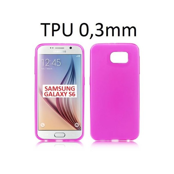 CUSTODIA GEL TPU SILICONE ULTRA SLIM 0,3mm per SAMSUNG SM-G920 GALAXY S6 COLORE ROSA TRASPARENTE