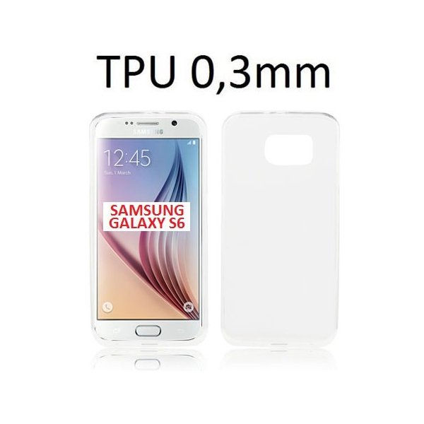 CUSTODIA GEL TPU SILICONE ULTRA SLIM 0,3mm per SAMSUNG SM-G920 GALAXY S6 COLORE BIANCO TRASPARENTE