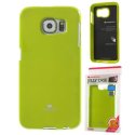 CUSTODIA GEL TPU SILICONE per SAMSUNG SM-G920 GALAXY S6 COLORE VERDE LUCIDO CON GLITTER ALTA QUALITA' MERCURY BLISTER