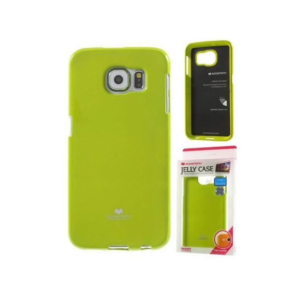 CUSTODIA GEL TPU SILICONE per SAMSUNG SM-G920 GALAXY S6 COLORE VERDE LUCIDO CON GLITTER ALTA QUALITA' MERCURY BLISTER