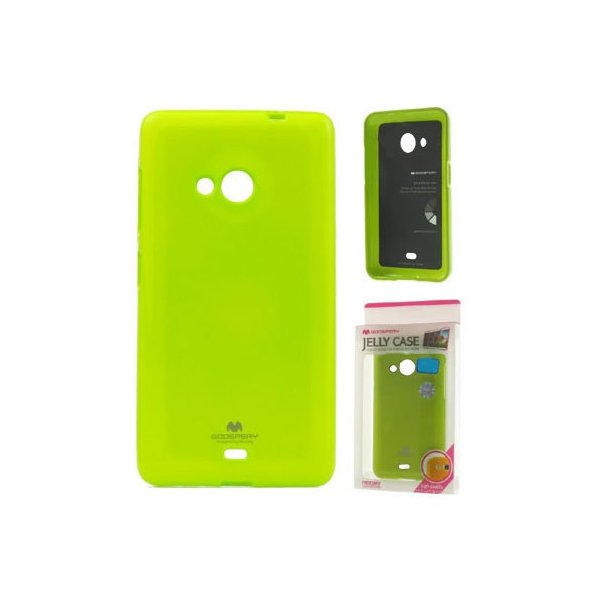 CUSTODIA GEL TPU SILICONE per MICROSOFT LUMIA 535 COLORE VERDE LUCIDO CON GLITTER ALTA QUALITA' MERCURY BLISTER