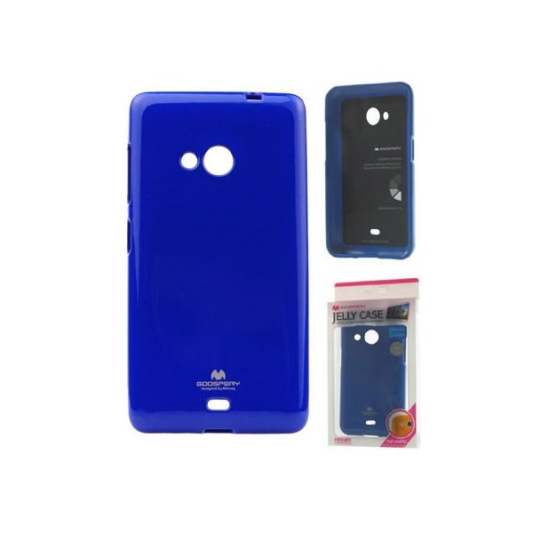 CUSTODIA GEL TPU SILICONE per MICROSOFT LUMIA 535 COLORE BLU LUCIDO CON GLITTER ALTA QUALITA' MERCURY BLISTER