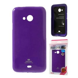 CUSTODIA GEL TPU SILICONE per MICROSOFT LUMIA 535 COLORE VIOLA LUCIDO CON GLITTER ALTA QUALITA' MERCURY BLISTER