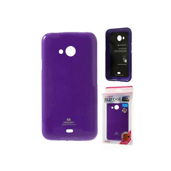 CUSTODIA GEL TPU SILICONE per MICROSOFT LUMIA 535 COLORE VIOLA LUCIDO CON GLITTER ALTA QUALITA' MERCURY BLISTER