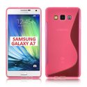 CUSTODIA GEL TPU SILICONE DOUBLE per SAMSUNG SM-A700 GALAXY A7 (NO VERSIONE 2016) COLORE ROSA