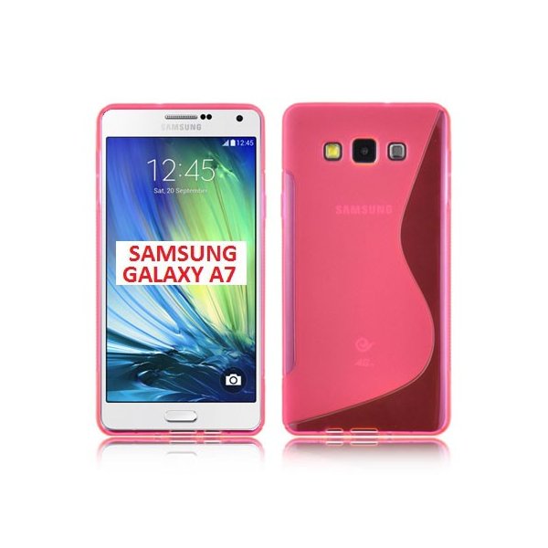 CUSTODIA GEL TPU SILICONE DOUBLE per SAMSUNG SM-A700 GALAXY A7 (NO VERSIONE 2016) COLORE ROSA