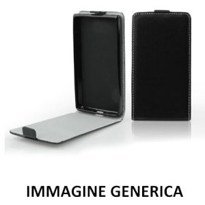 CUSTODIA FLIP VERTICALE SLIM SIMILPELLE per HTC DESIRE 320 CON INTERNO IN TPU SILICONE COLORE NERO