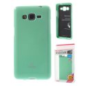 CUSTODIA GEL TPU SILICONE per SAMSUNG G530H GALAXY GRAND PRIME VERDE ACQUA LUCIDO CON GLITTER ALTA QUALITA' MERCURY BLISTER