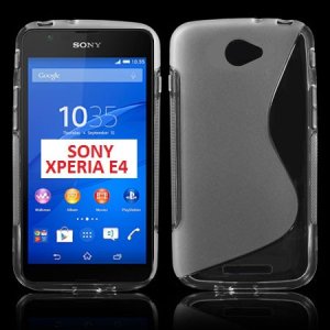 CUSTODIA GEL TPU SILICONE DOUBLE per SONY XPERIA E4, E2104, E2105 COLORE BIANCO TRASPARENTE