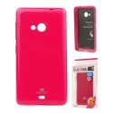 CUSTODIA GEL TPU SILICONE per MICROSOFT LUMIA 535 COLORE FUCSIA LUCIDO CON GLITTER ALTA QUALITA' MERCURY BLISTER