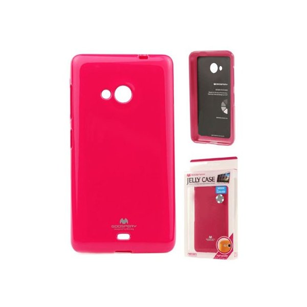 CUSTODIA GEL TPU SILICONE per MICROSOFT LUMIA 535 COLORE FUCSIA LUCIDO CON GLITTER ALTA QUALITA' MERCURY BLISTER