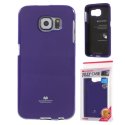 CUSTODIA GEL TPU SILICONE per SAMSUNG SM-G920 GALAXY S6 COLORE VIOLA LUCIDO CON GLITTER ALTA QUALITA' MERCURY BLISTER