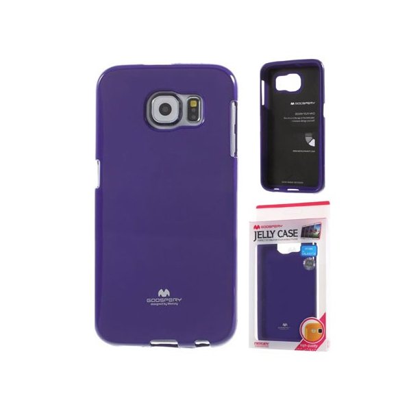 CUSTODIA GEL TPU SILICONE per SAMSUNG SM-G920 GALAXY S6 COLORE VIOLA LUCIDO CON GLITTER ALTA QUALITA' MERCURY BLISTER