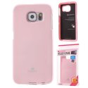 CUSTODIA GEL TPU SILICONE per SAMSUNG SM-G920 GALAXY S6 COLORE ROSA LUCIDO CON GLITTER ALTA QUALITA' MERCURY BLISTER