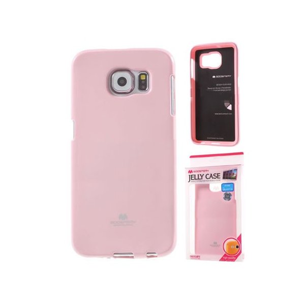 CUSTODIA GEL TPU SILICONE per SAMSUNG SM-G920 GALAXY S6 COLORE ROSA LUCIDO CON GLITTER ALTA QUALITA' MERCURY BLISTER