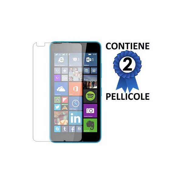 PELLICOLA PROTEGGI DISPLAY per MICROSOFT LUMIA 640 CONFEZIONE 2 PEZZI