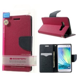 CUSTODIA FLIP ORIZZONTALE per SAMSUNG SM-A700 GALAXY A7 (NO VERSIONE 2016) CON INTERNO IN TPU E STAND FUCSIA FANCY MERCURY