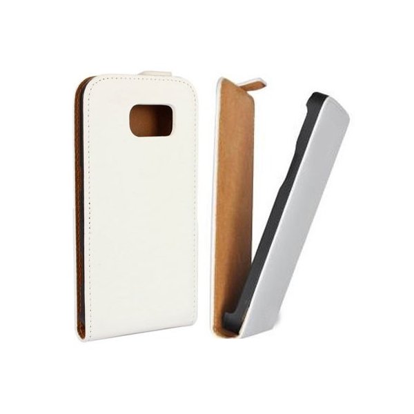 CUSTODIA FLIP VERTICALE SLIM SIMILPELLE per SAMSUNG SM-G920 GALAXY S6 COLORE BIANCO