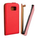 CUSTODIA FLIP VERTICALE SLIM SIMILPELLE per SAMSUNG SM-G920 GALAXY S6 COLORE ROSSO