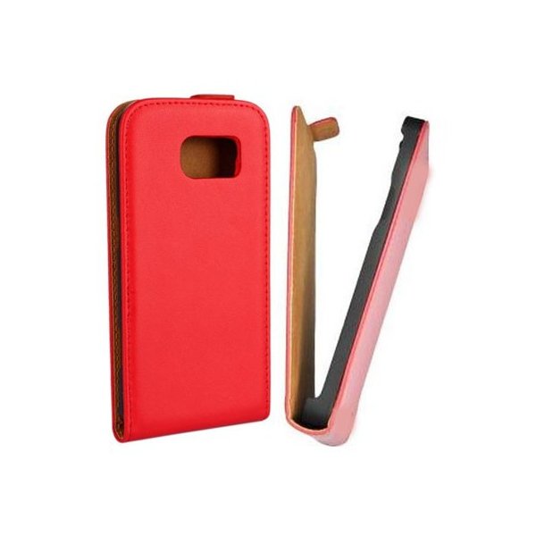 CUSTODIA FLIP VERTICALE SLIM SIMILPELLE per SAMSUNG SM-G920 GALAXY S6 COLORE ROSSO