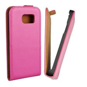 CUSTODIA FLIP VERTICALE SLIM SIMILPELLE per SAMSUNG SM-G920 GALAXY S6 COLORE ROSA