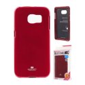 CUSTODIA GEL TPU SILICONE per SAMSUNG SM-G925 GALAXY S6 EDGE COLORE ROSSO LUCIDO CON GLITTER ALTA QUALITA' MERCURY BLISTER