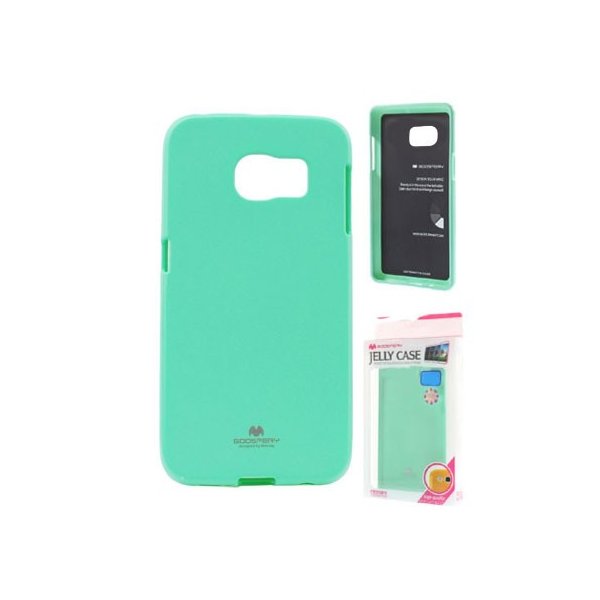 CUSTODIA GEL TPU SILICONE per SAMSUNG SM-G925 GALAXY S6 EDGE COLORE VERDE ACQUA LUCIDO CON GLITTER ALTA QUALITA' MERCURY