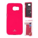 CUSTODIA GEL TPU SILICONE per SAMSUNG SM-G925 GALAXY S6 EDGE COLORE FUCSIA LUCIDO CON GLITTER ALTA QUALITA' MERCURY