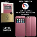 CUSTODIA FLIP ORIZZONTALE PELLE per APPLE IPHONE 6, 6S 4.7" POLLICI con CHIUSURA MAGNETICA INVISIBILE ED INTERNO IN TPU ROSA