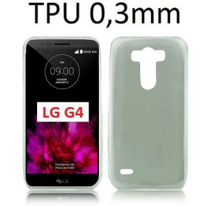 CUSTODIA GEL TPU SILICONE ULTRA SLIM 0,3mm per LG G4, H815 COLORE NERO TRASPARENTE