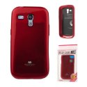 CUSTODIA GEL TPU SILICONE per SAMSUNG I8190 GALAXY S3 MINI ROSSO LUCIDO CON GLITTER ALTA QUALITA' MERCURY BLISTER