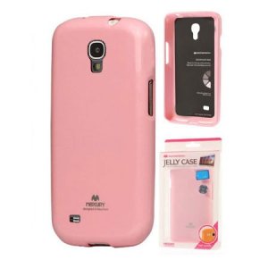 CUSTODIA GEL TPU SILICONE per SAMSUNG I9190 GALAXY S4 MINI COLORE ROSA LUCIDO CON GLITTER ALTA QUALITA' MERCURY BLISTER