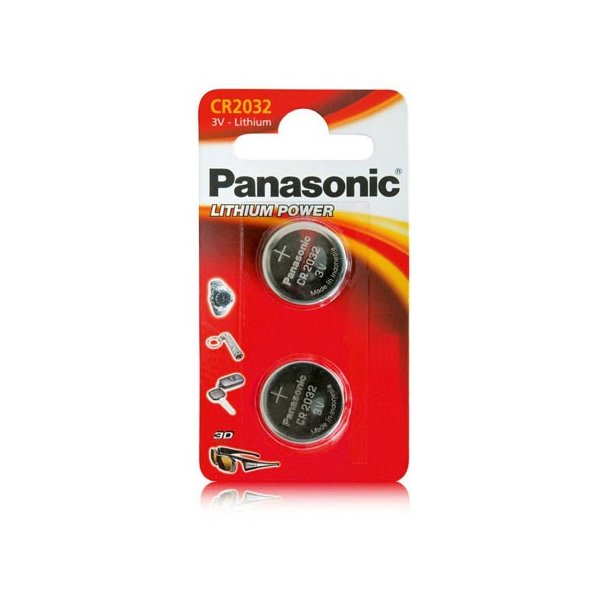 BATTERIA A BOTTONE LITHIUM POWER PER OROLOGI, OCCHIALI 3D CR-2032EL/2B PANASONIC BLISTER 2 PEZZI