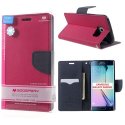 CUSTODIA FLIP ORIZZONTALE per SAMSUNG SM-G925 GALAXY S6 EDGE CON INTERNO IN TPU E STAND FUCSIA FANCY DIARY BLISTER MERCURY