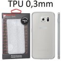 CUSTODIA GEL TPU SILICONE ULTRA SLIM 0,3mm per SAMSUNG SM-G920 GALAXY S6 COLORE BIANCO TRASPARENTE ALTA QUALITA' MOCCA