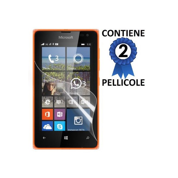 PELLICOLA PROTEGGI DISPLAY per MICROSOFT LUMIA 532 CONFEZIONE 2 PEZZI