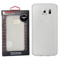 CUSTODIA GEL TPU SILICONE per SAMSUNG SM-G920 GALAXY S6 COLORE BIANCO-TRASPARENTE ALTA QUALITA' MOCCA