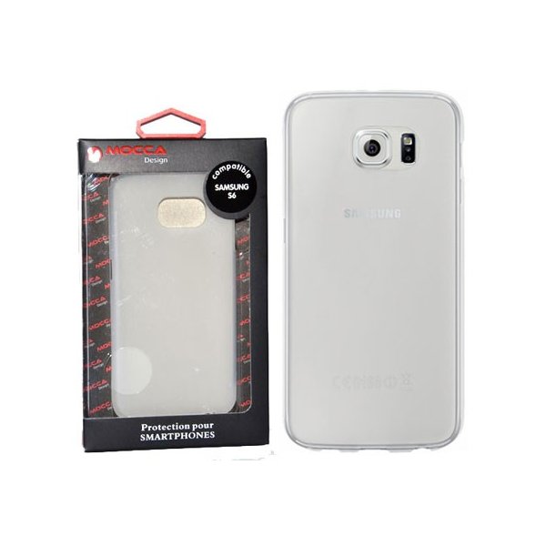 CUSTODIA GEL TPU SILICONE per SAMSUNG SM-G920 GALAXY S6 COLORE BIANCO-TRASPARENTE ALTA QUALITA' MOCCA