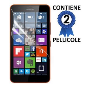 PELLICOLA PROTEGGI DISPLAY per MICROSOFT LUMIA 640 XL CONFEZIONE 2 PEZZI