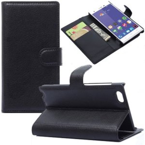 CUSTODIA FLIP ORIZZONTALE SIMILPELLE per ZTE STAR 2 CON STAND, TASCHE PORTA CARTE E CHIUSURA MAGNETICA COLORE NERO