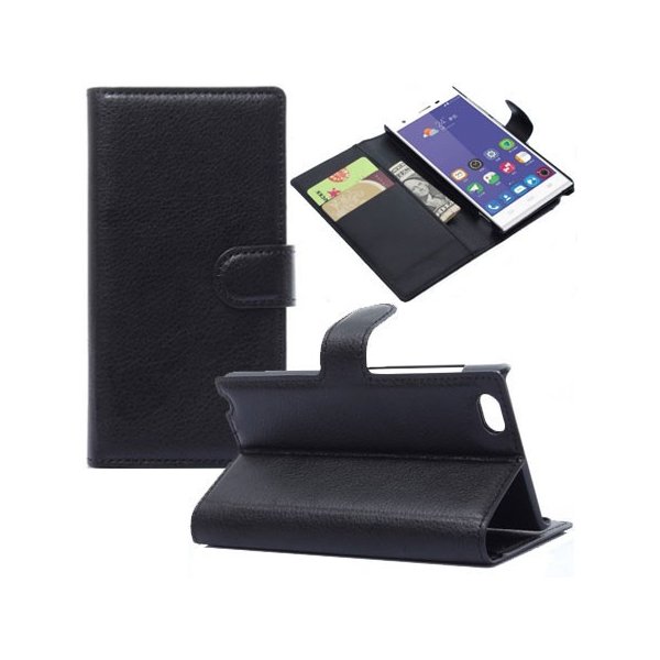 CUSTODIA FLIP ORIZZONTALE SIMILPELLE per ZTE STAR 2 CON STAND, TASCHE PORTA CARTE E CHIUSURA MAGNETICA COLORE NERO