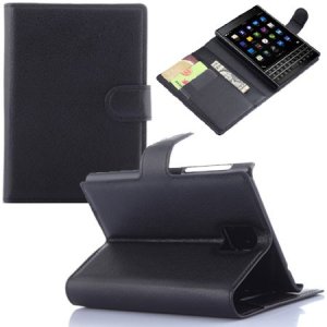 CUSTODIA FLIP ORIZZONTALE SIMILPELLE per BLACKBERRY Q30 CON STAND, TASCHE PORTA CARTE E CHIUSURA MAGNETICA COLORE NERO