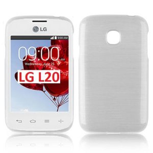 CUSTODIA TPU SILICONE per LG L20 D100, L20 DUAL D105 COLORE BIANCO EFFETTO METALLICO